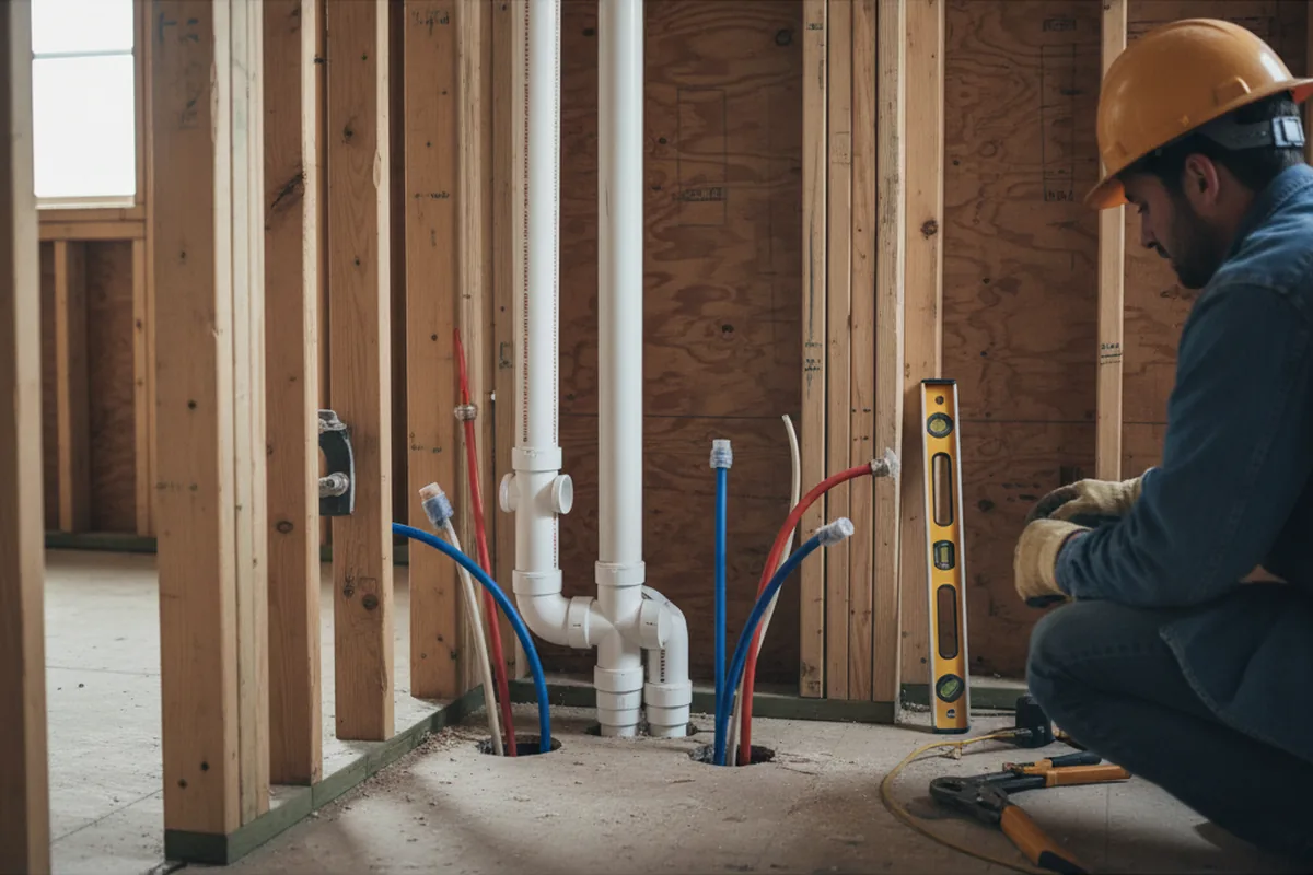 Drain and supply rough-in during Garbage Disposal Repair in Shelby